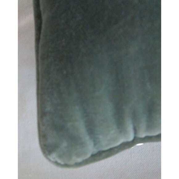 Vintage Floral Needlepoint Throw Pillow Gray Green Velvet Back Handcrafted GUC - Picture 14 of 16